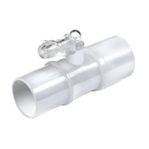 CPAP Tube Connector with inline Oxygen Enrichment port with cap, Clear, Qty 5