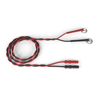 CHALGREN Reusable Single Disc Electrode w / Pin nickel Plated, Shielded Paired Red & Black 24"Lead 1pr