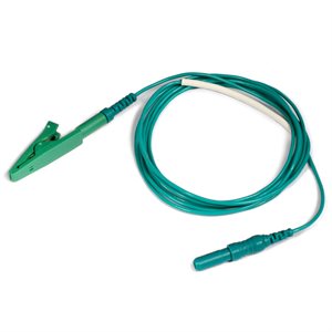 KING Electrode Lead Cable 1.5 mm Female TP conn. to Alligator Clip Length 36” (91cm), Green, Qty 1