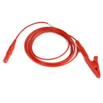 KING Electrode Lead Cable 1.5 mm Female TP Conn. to Alligator Clip Length 60” (152 cm), Red, Qty 1