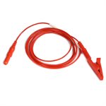 KING Electrode Lead Cable 1.5 mm Female TP connector to Alligator Clip Length 5” (13 cm), Red, Qty 1