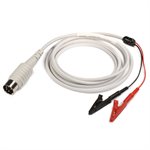 KING Shielded Cable, 5 PIN DIN to 1 Red, 1 Black Alligator Clip, Length 40” (102 cm), Qty 1